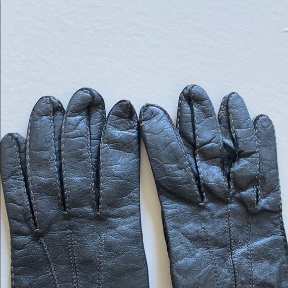 VERSACE Vintage Metallic Leather Gloves - Picture 10 of 12